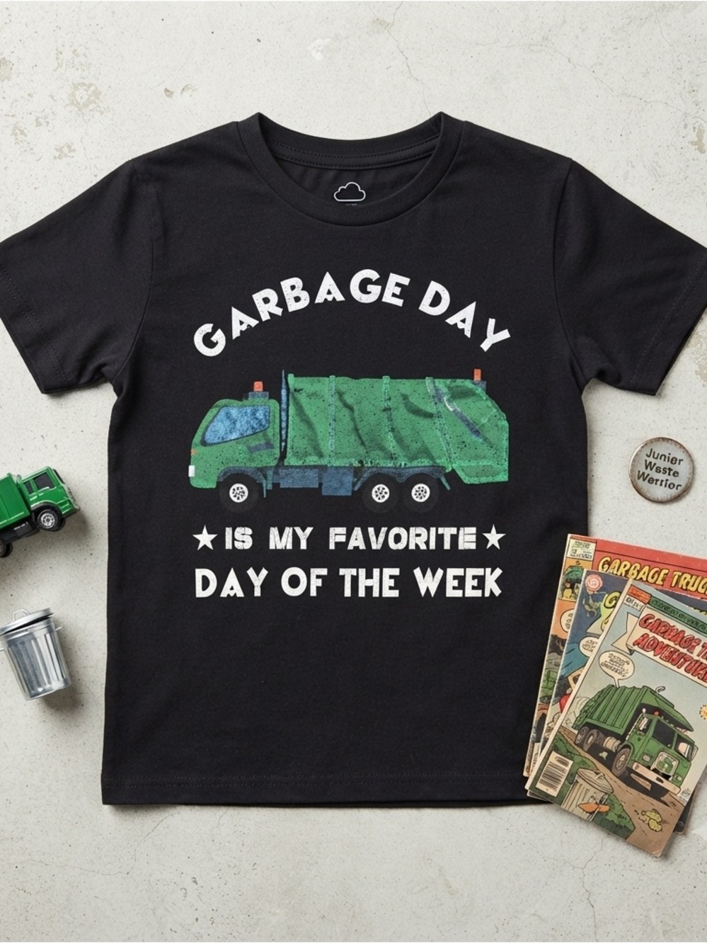 Garbage Truck Graphic Tee 5/6T Garbage Day Shirt